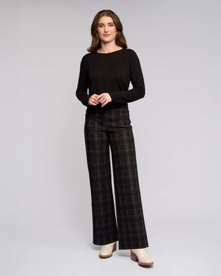 Wide Leg Loft Ponti Pull On - Checkmate - 235 - All About A Girl