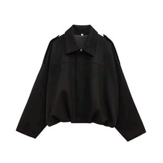Yuzu Suede Bomber - Black - sm-YZS-84018 BLACK - All About A Girl