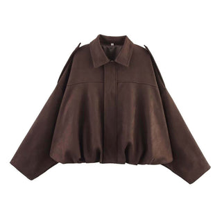 Yuzu Suede Bomber - Chocolate - sm-YZS-84018 CHOC - All About A Girl