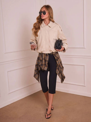 Yuzu Suede Bomber - Cream - sm-YZS-84018 CREAM - All About A Girl