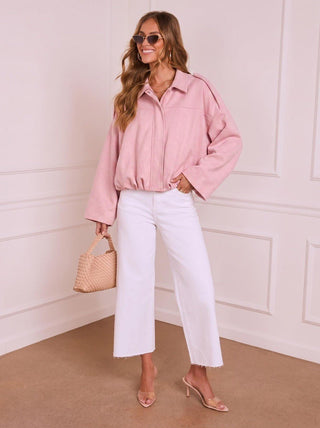 Yuzu Suede Bomber - Pink - sm-YZS-84018 PINK - All About A Girl