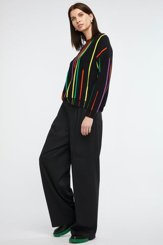 Zaket+Plover Ottoman Stripe Knitwear - Black - ZP6126 - allaboutagirl